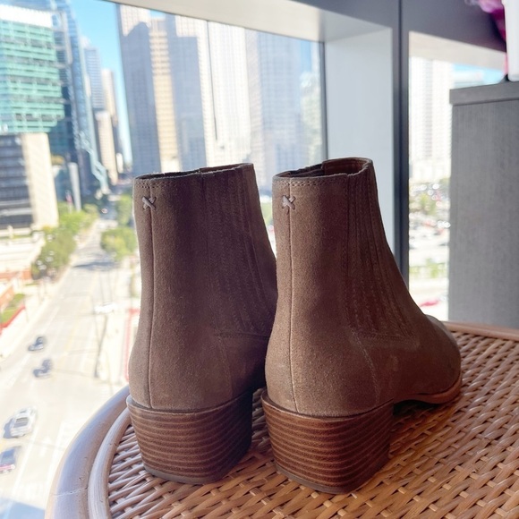 Rag&Bone Rover Pleated Suede Pointed Toe High Ankle Boots Scandinavian Size 8 - Picture 3 of 6